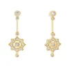 Pendientes Largos Catalina Marina García Plata Bañada en Oro Circonita Blanca | 90777PD