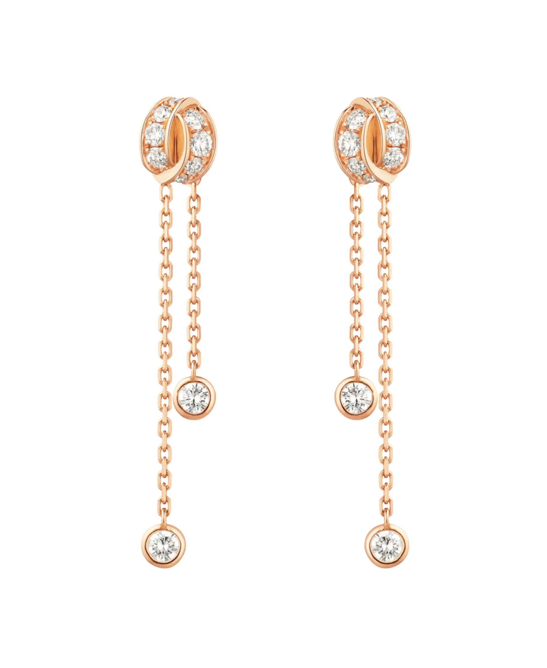 Pendientes Largos Chaumet Liens Séduction Oro Amarillo 18K y Diamantes | 080048