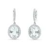 Pendientes Largos con Aguamarinas Talla Pera 6,60 cts y Diamantes en Oro Blanco 18K