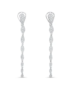 Pendientes Largos con Diamantes 1,08 cts en Oro blanco