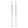 Pendientes Largos con Diamante Brown al Aire en Oro Rosa