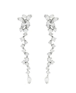 Pendientes Largos de Diamantes con caída orgánica