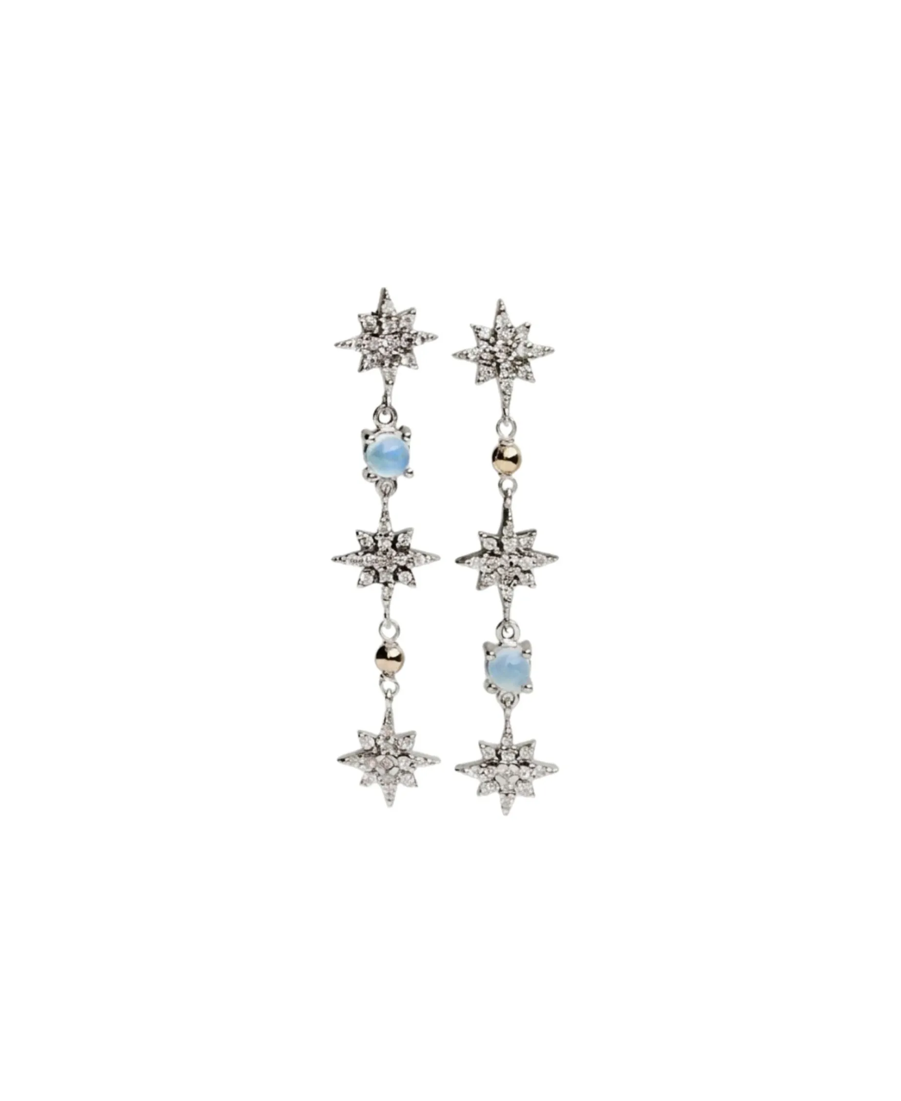 Pendientes Largos DELCERRO Estrellas Cabujón | 10759