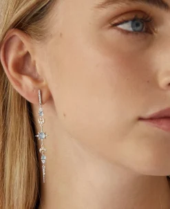 Pendientes Largos DELCERRO Oro y Plata Luna Oro | 10894