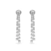 Pendientes Largos Doble Rivère de Diamantes 3,04 cts en Oro Blanco