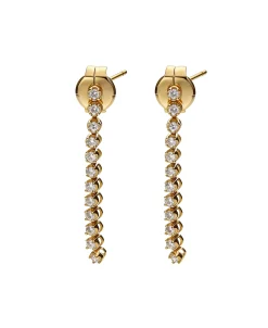 Pendientes Largos Rivière con Diamantes en Oro Amarillo