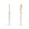 Pendientes Largos Rivière con Diamantes en Oro Amarillo