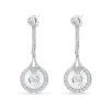 Pendientes Largos Vintage con Diamantes en Platino
