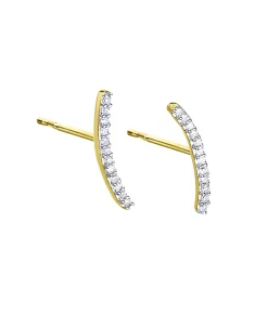 Pendientes LECARRÉ Oro Amarillo Barritas Curve con Diamantes | GB161OA.00