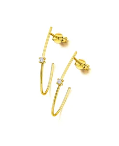Pendientes LECARRÉ Tipo Aro Alargado con Diamante | GB098OA.00