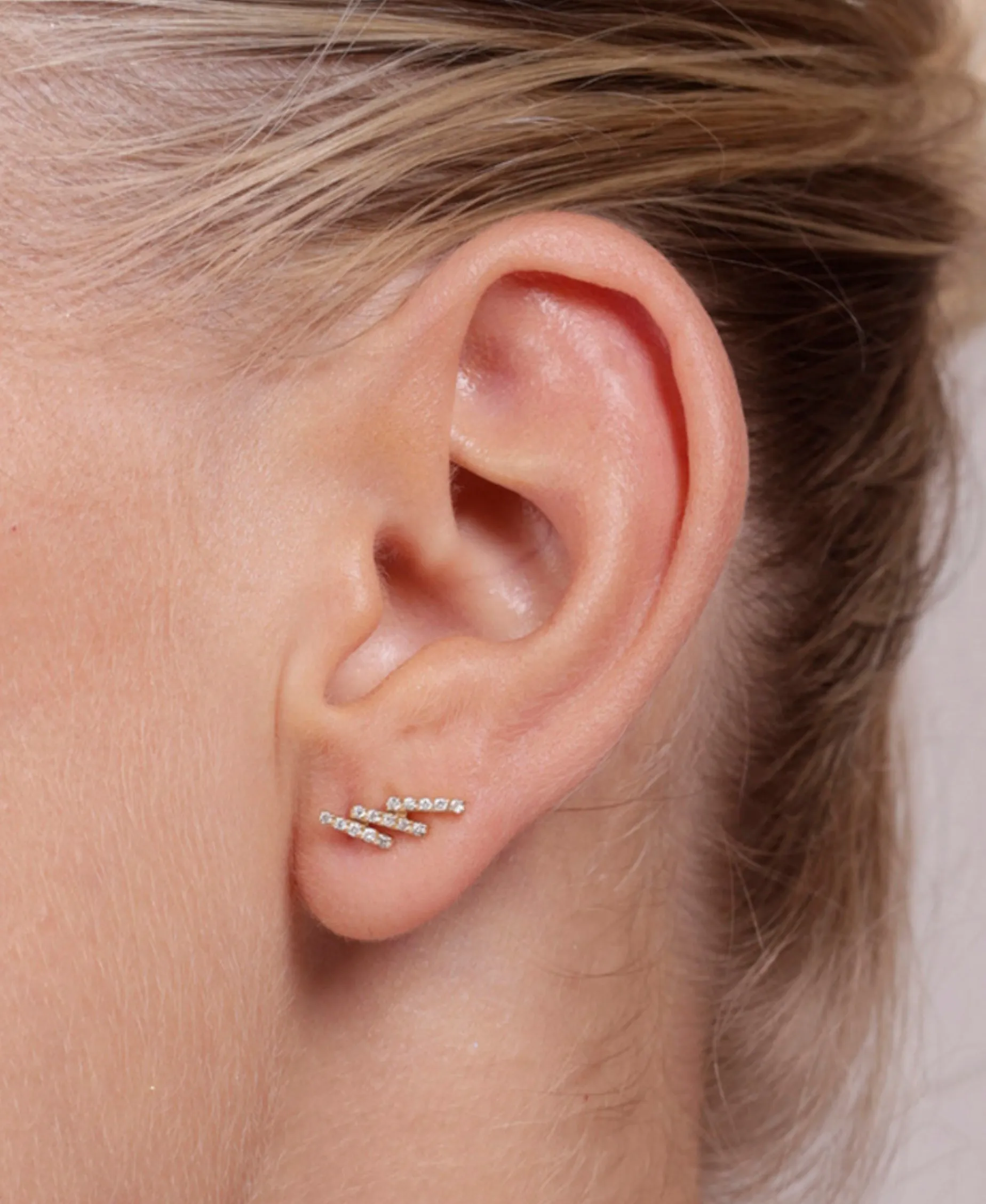 Pendientes LECARRÉ Trepador Barritas Oro y Diamantes | GB153OA.00