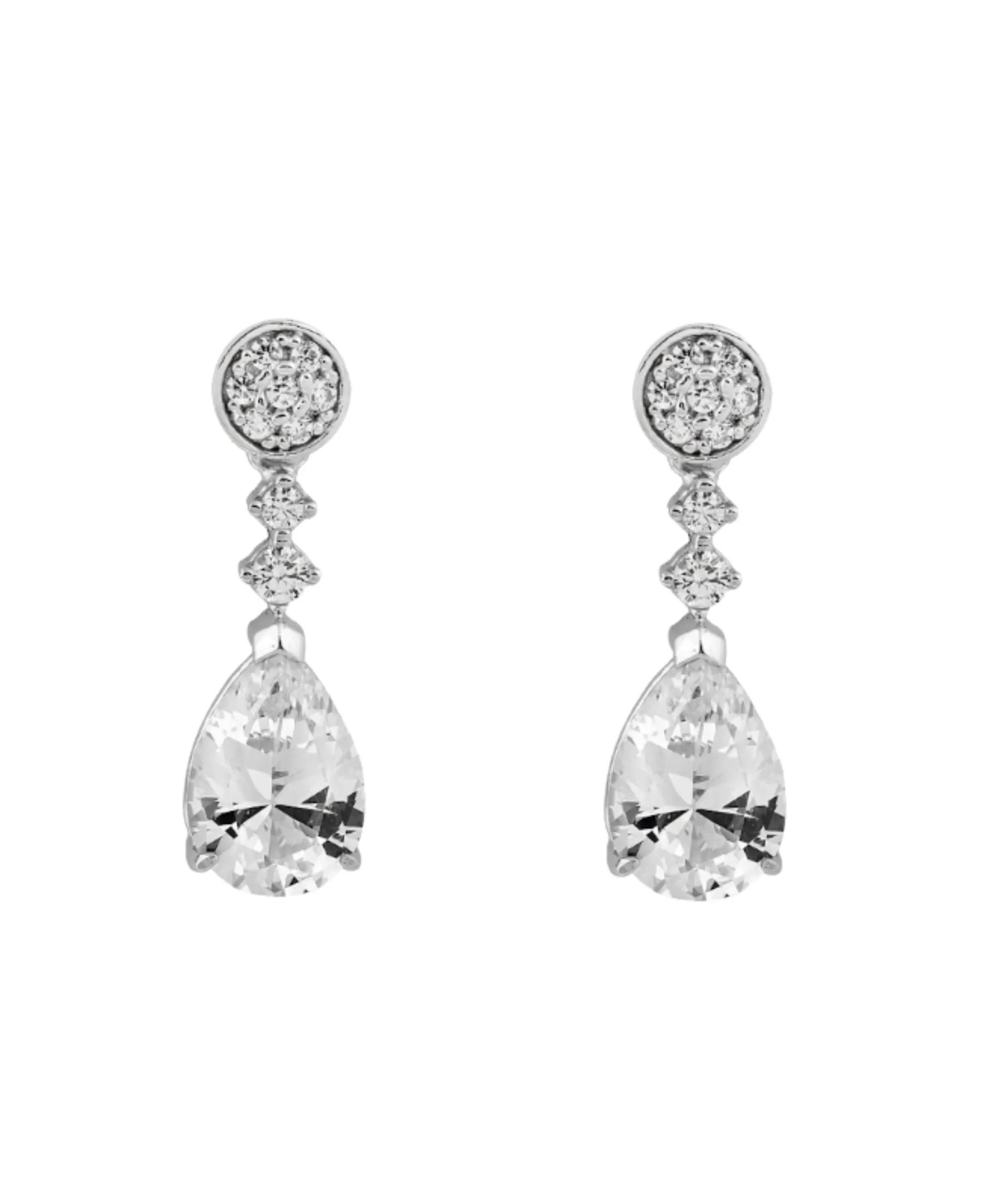 Pendientes Lágrima Marina García Plata Rodiada con Circonitas | 90112PB