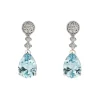 Pendientes Lágrima Marina García Plata Rodiada con Circonita Azul | 90112PA