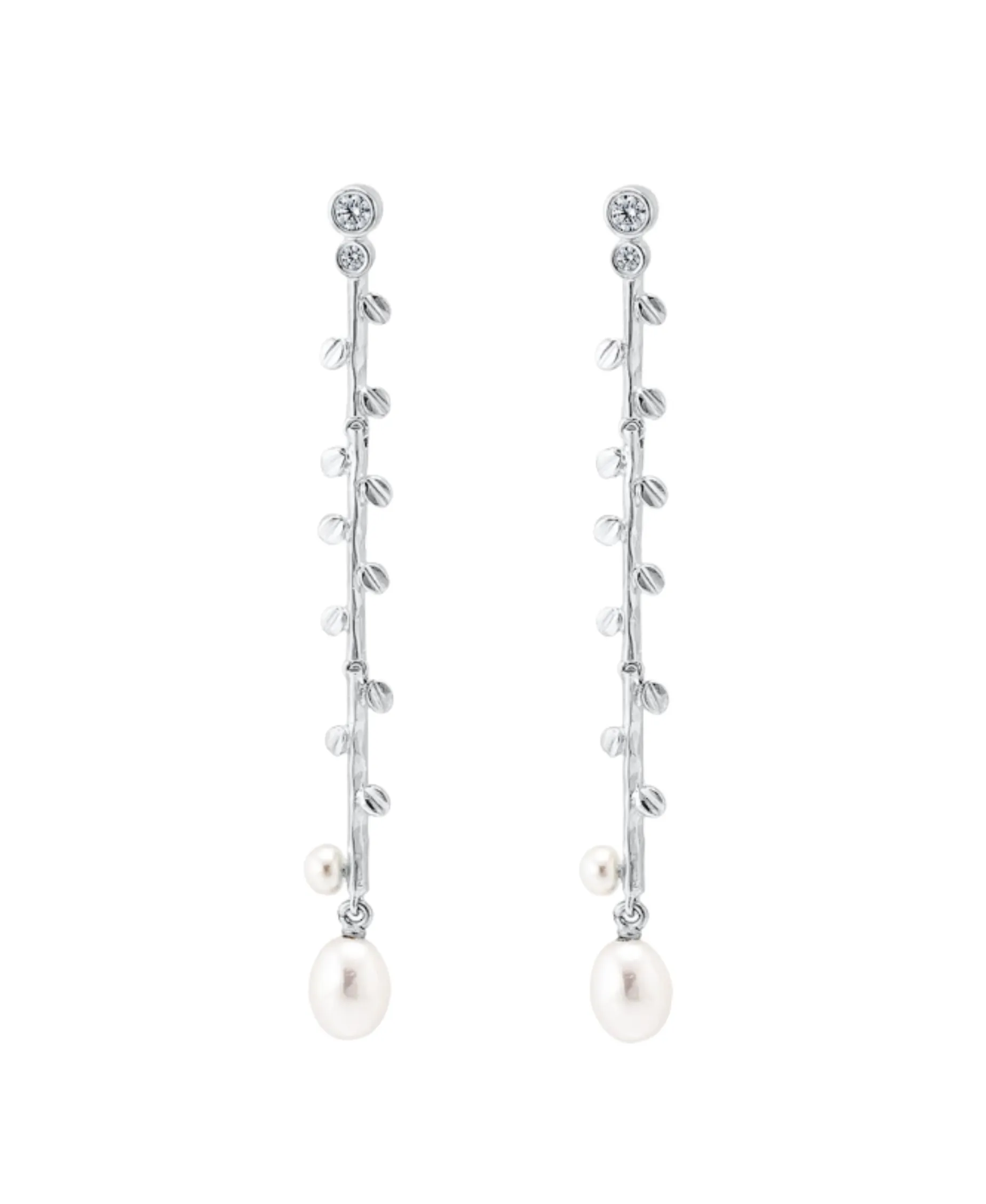 Pendientes Liana Marina García Plata Rodiada con Perlas | 90846PB