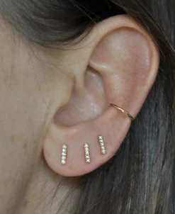 Pendientes Line Gold&Roses Skyline Oro Rosa Diamantes | GR-162.3