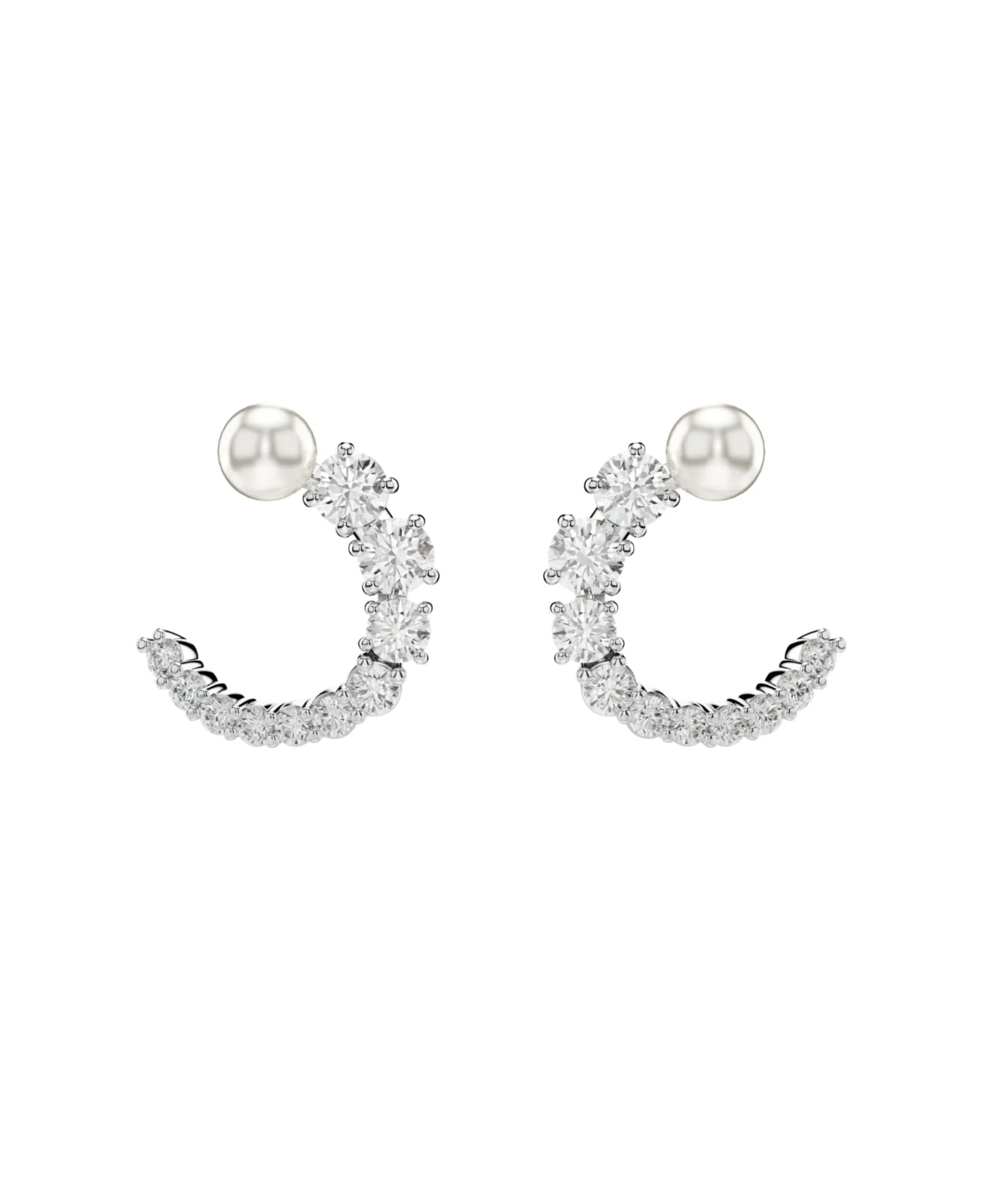 Pendientes Matrix SWAROVSKI Perla de Cristal Blanco con Baño de Rodio | 5692260