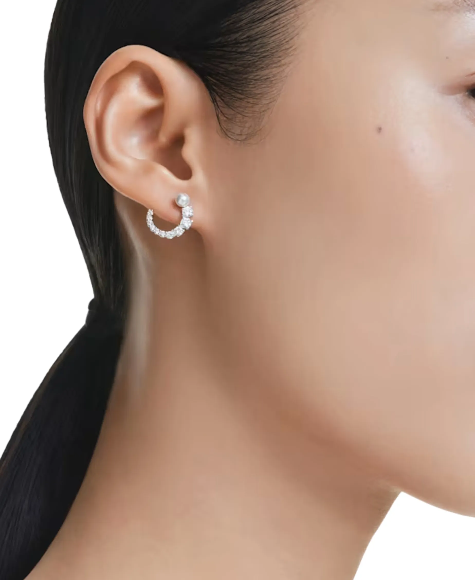 Pendientes Matrix SWAROVSKI Perla de Cristal Blanco con Baño de Rodio | 5692260
