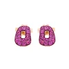Pendientes Mattioli De Botón Mini Puzzle Zafiro Rosa En Oro Rosa | MOR054R109ZR