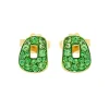 Pendientes Mattioli De Botón Mini Puzzle Tsavoritas Verde En Oro Rosa | MOR054G109T