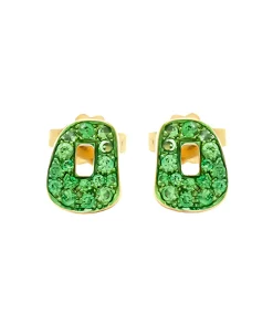 Pendientes Mattioli De Botón Mini Puzzle Tsavoritas Verde En Oro Rosa | MOR054G109T