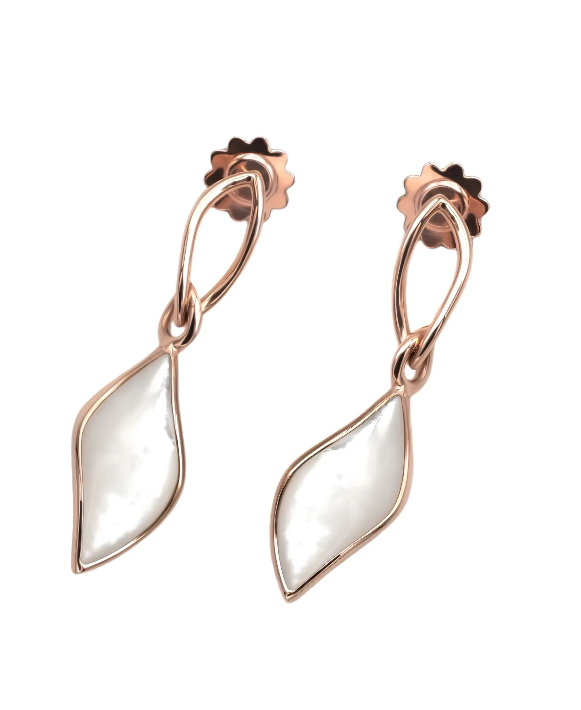 Pendientes Mattioli Navettes Con Madre Perla En Oro Rosa | MOR75074R