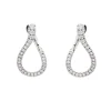 Pendientes Onda con Diamantes 0,7 cts en Oro Blanco