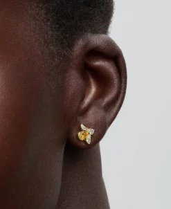 Pendientes Pandora de Botón Abeja Miel | 264559C01