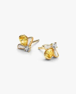 Pendientes Pandora de Botón Abeja Miel | 264559C01