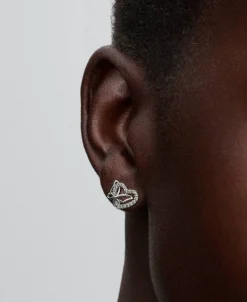 Pendientes Pandora de Botón Corazón y Mariposa Entrelazados | 294476C01