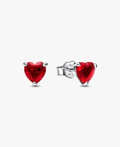 Pendientes Pandora de Botón Corazón Rojo | 292549C01