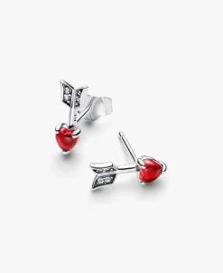 Pendientes Pandora Flecha y Corazón Cristal de Murano | 293668C01