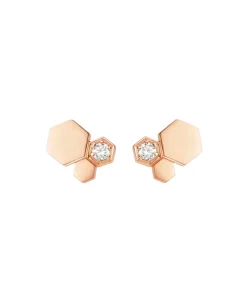 Pendientes Pequeños Bee de Chaumet Oro Rosa y Diamantes | 083985