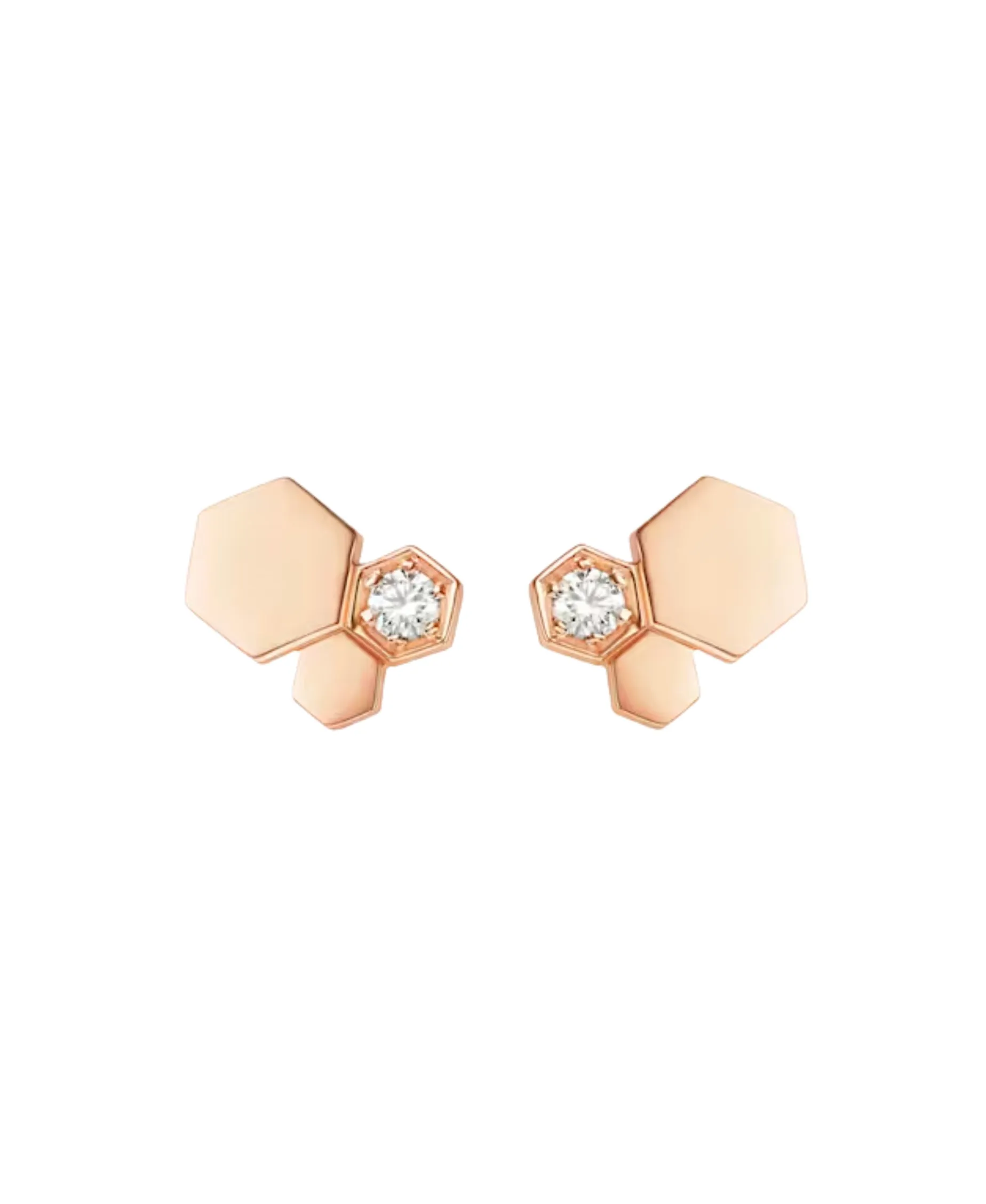 Pendientes Pequeños Bee de Chaumet Oro Rosa y Diamantes | 083985