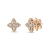 Pendientes Roberto Coin Princess Flower Mini Oro Rosa Con Diamantes | ADR777EA0641