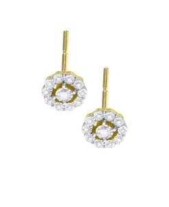 Pendientes Roseta LECARRÉ Oro Bicolor con Diamantes | GB235OA.00