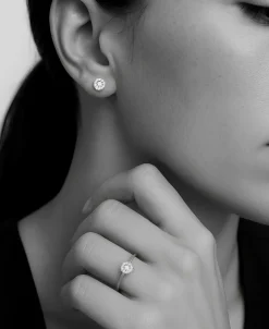 Pendientes Roseta LECARRÉ Oro Bicolor con Diamantes | GB235OA.00