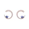 Pendientes Sasa M Gold&Roses Oro Rosa Diamantes Tanzanitas | GR-524.3T