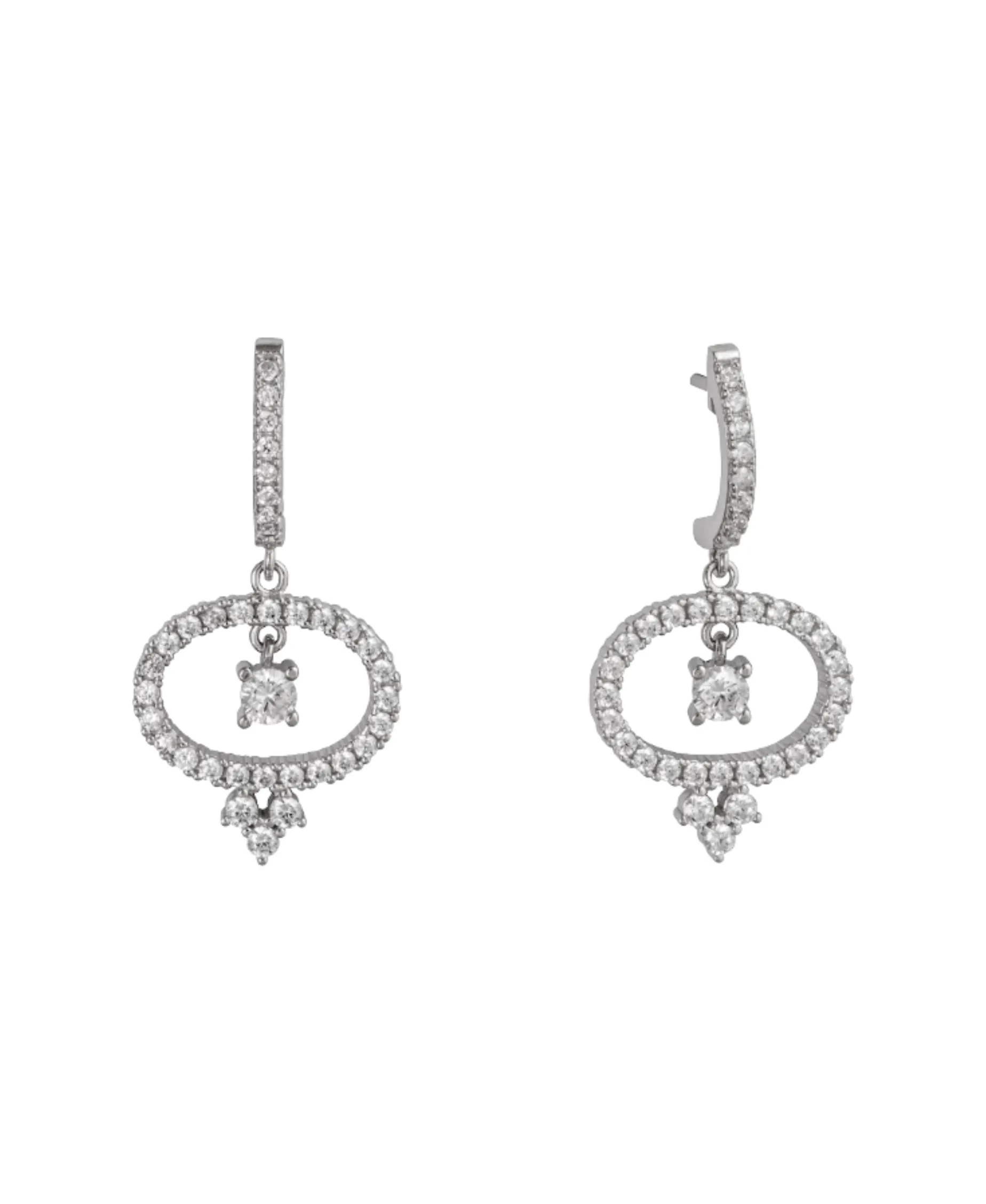 Pendientes Sharon Marina García Plata Rodiada con Circonitas | 9234PB