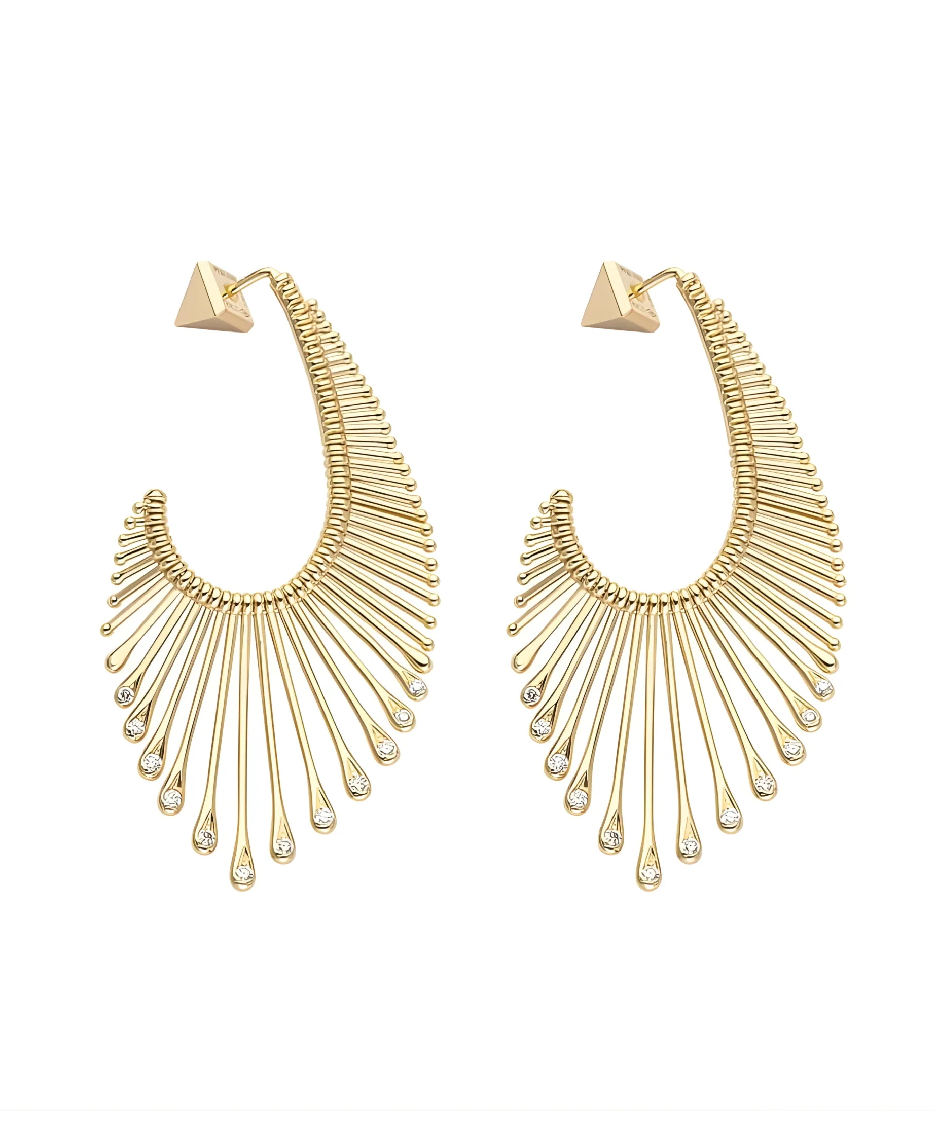 Pendientes Sunray L con Diamantes en Oro Amarillo