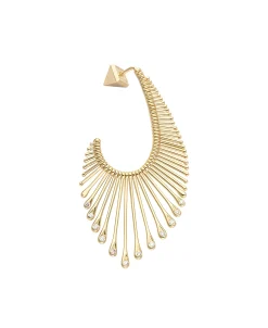 Pendientes Sunray L con Diamantes en Oro Amarillo