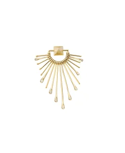 Pendientes Sunray M con diamantes en Oro Amarillo