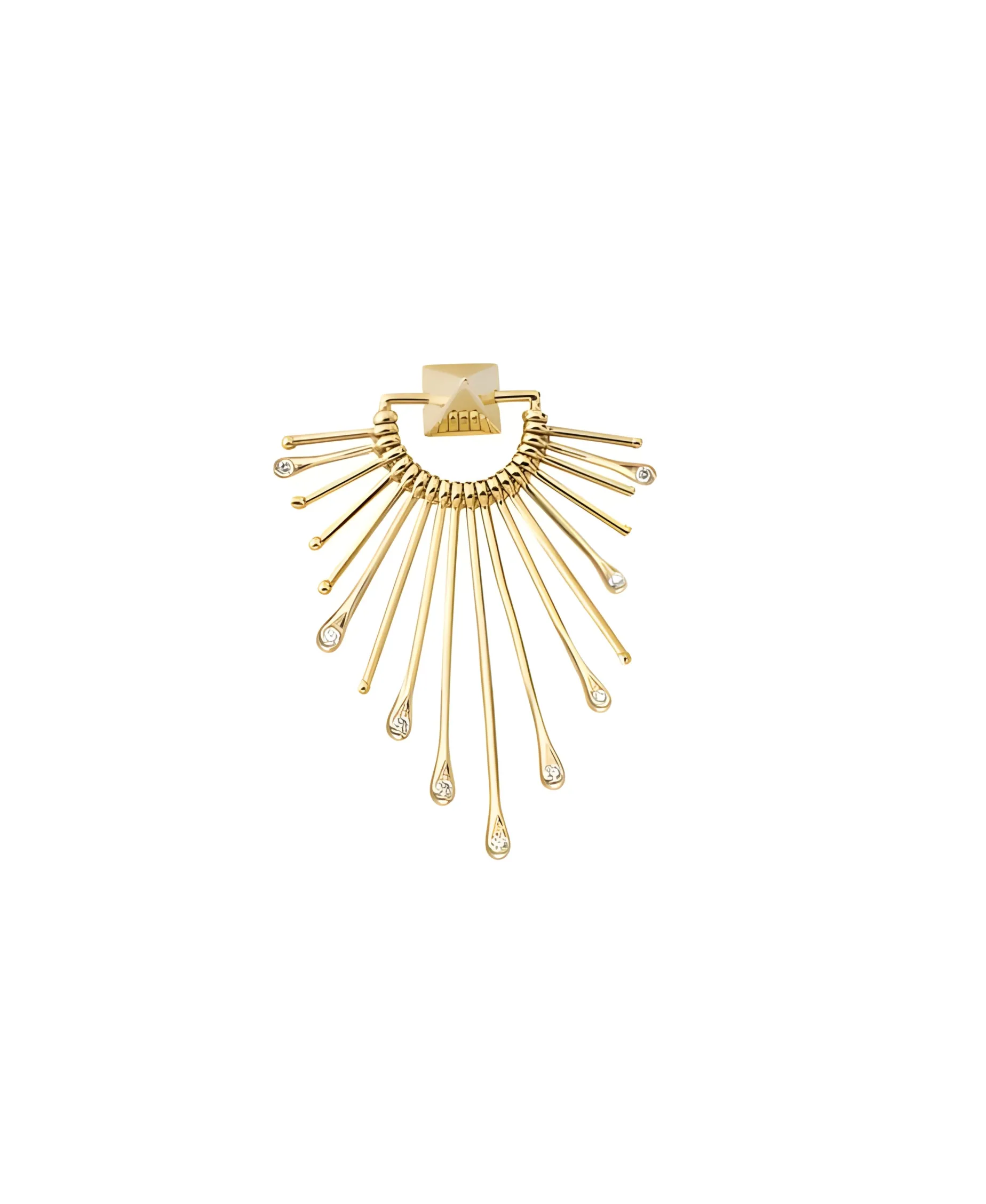 Pendientes Sunray M con diamantes en Oro Amarillo