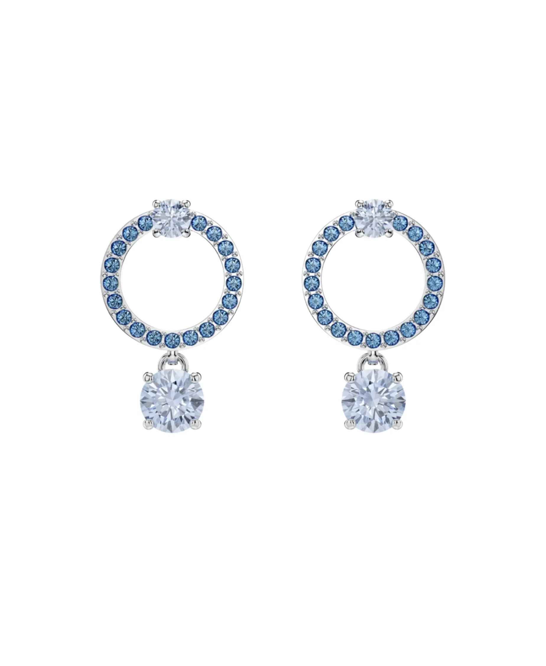 Pendientes Swarovski Attract Baño de Rodio Cristales Azules | 5723563