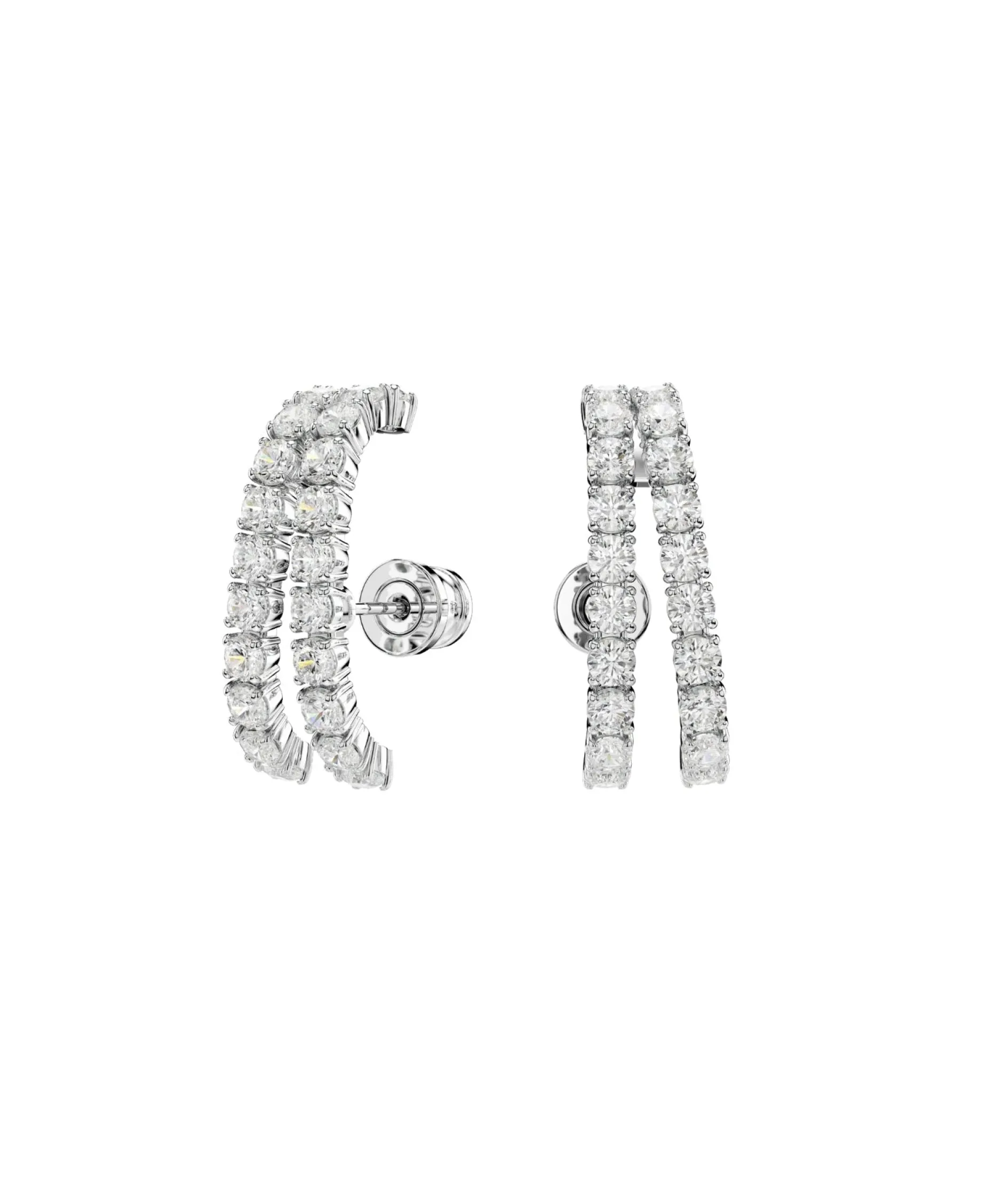 Pendientes Swarovski Matrix Ear Cuff Baño de Rodio Cristales Blancos | 5705835