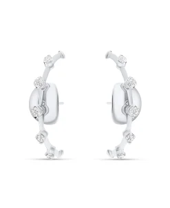 Pendientes Trepadores con Diamantes Intercalados en Oro Blanco