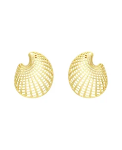 Pendientes Tweed Marina García Plata Baño de Oro | 91227PD
