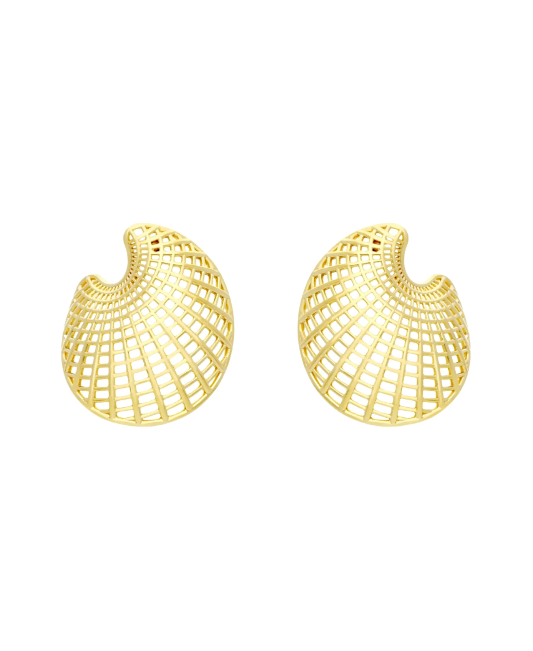 Pendientes Tweed Marina García Plata Baño de Oro | 91227PD