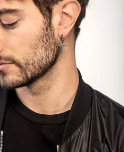 Piercing Marco Dal Maso Individual de Cruz en Plata Oxidada | AGOR0015-01BV