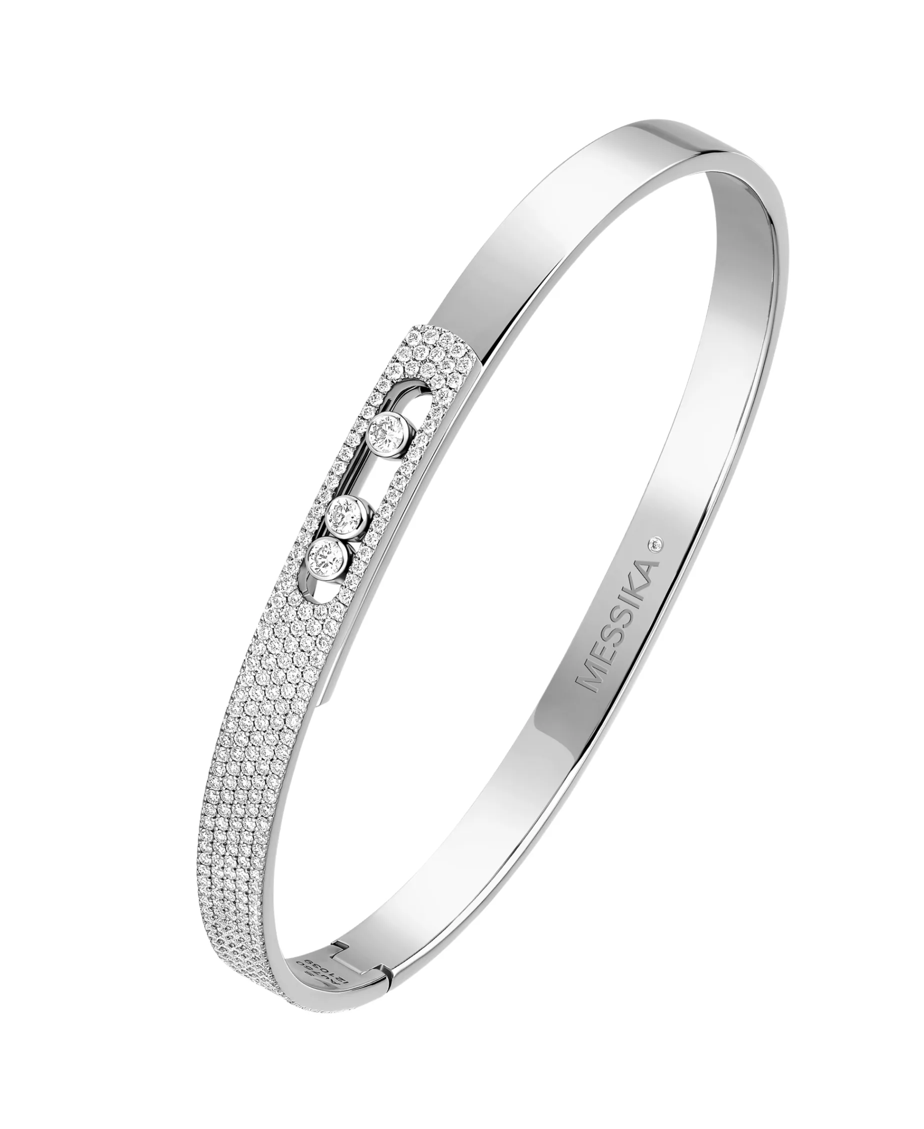 Pulsera Bangle Messika Move Noa Oro Blanco Pavé | 10093-WG-M