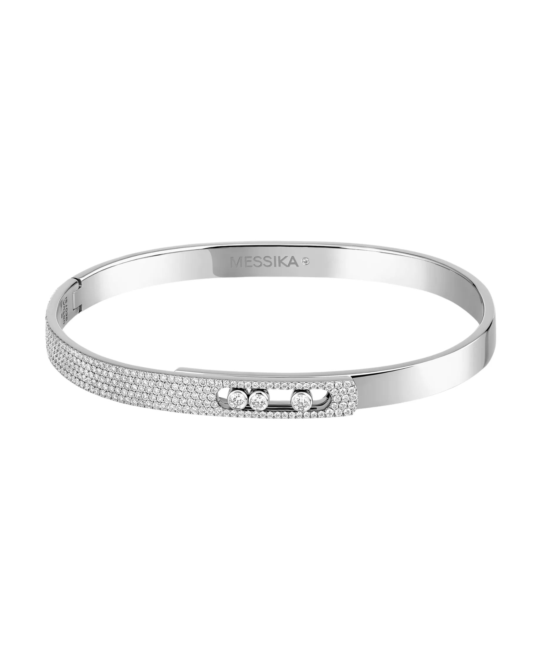 Pulsera Bangle Messika Move Noa Oro Blanco Pavé | 10093-WG-M